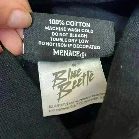 MENACE X BLUE BEETLE 🪲 COLLAB DC COMICS HOODIE SZ MEDIUM M - Picture 5 of 9